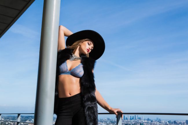 Sunny Los Angeles Day with Model in Black hat by Michael Roud Photography