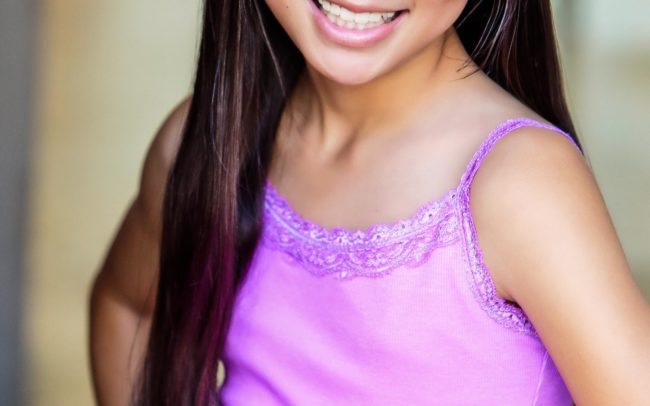 Smiling Teen Actress Headshot by Michael Roud in LA