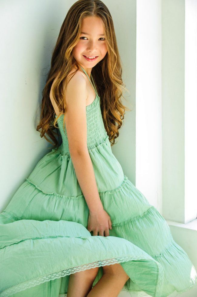 Childrens Acting Photography by Michael Roud, Girl in Green Dress